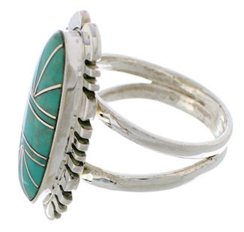 Southwest Jewelry Sterling Silver Turquoise Ring Size 5-1/2 TX28522